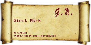 Girst Márk névjegykártya